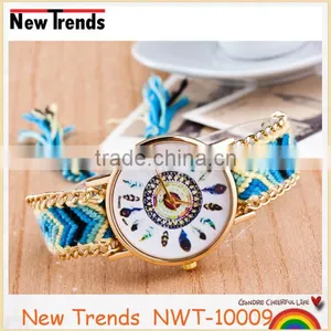 Best Selling DIY Weaved Peacock Wrist Bracelet Watch With Multi-color Cord thumbnail-5