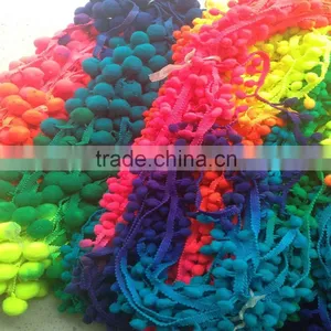 Hot Sale Cheap Bulk Rainbow Pompom Ball Trim Pom Pom Fringe Quality Choice thumbnail-1