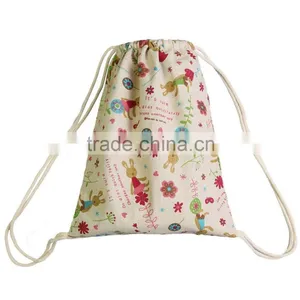 2016 Recycled Cheap Cotton Fabric Drawing String Bags thumbnail-2