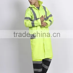High Quality Custom Long Reflective Tape Outdoor Safety Police Raincoat thumbnail-2