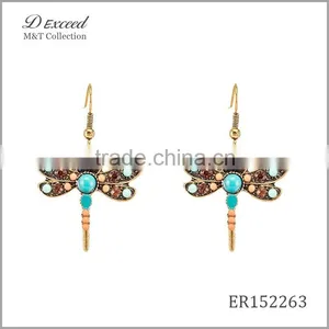 Yiwu Wholesale Jewelry Factory Fashion Ethnic Bohemian Beaded Animal Drop Earrings Dragonfly Dangle Earrings thumbnail-3