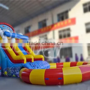 2016 Popular Inflatable Swimming Pool Rental Trampoline With Slide thumbnail-5