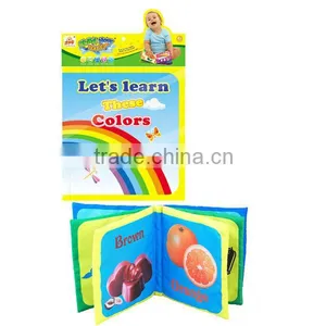 English Baby Color Learning Cloth Book, Infant Fabric Book thumbnail-1
