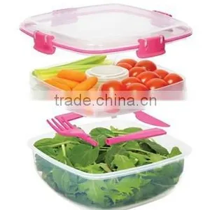 Salad Container, Salad to go Container, Food Container, 2 Layers Food Container thumbnail-3