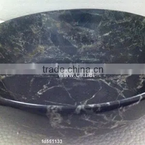 Black Zebra Marble Fruit Bowl thumbnail-1