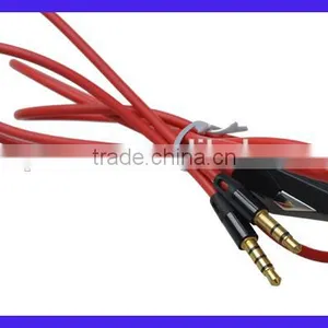 High Quality Handsfree 3.5mm Aux Cable Male to Male With MIC and ON/OFF Button for Car thumbnail-1