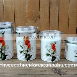Ceramic Food Storage Airtight Jar With Transparent Airtight Lid thumbnail-1