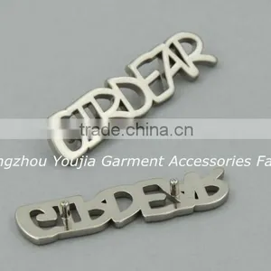 Silver Color Metal Letters Logo Label Tags for Scarf thumbnail-2