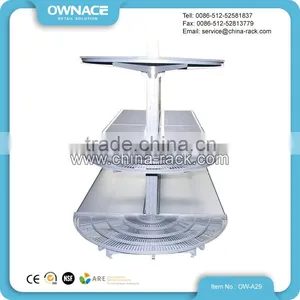 Supermarket Display Equipment Semicircle Net Folding Steel Chrome Wire Shelving thumbnail-1