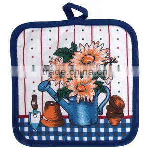 Silk Screen Pigment Printing 3 Pcs Cotton Kitchen Set Kitchen Textile Wholesale Oven Mitten & Pot Holder thumbnail-3
