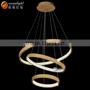 Frosted Crystal Pendant Lamp Wood Pendant Lamp LED Ring Pendant Lamp OM66138 thumbnail-1