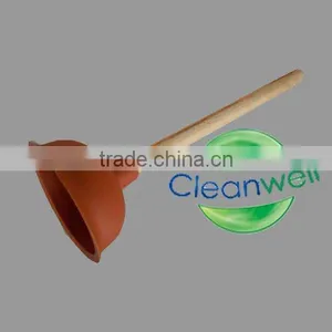 5" Wooden Handle Toilet Plunger thumbnail-1