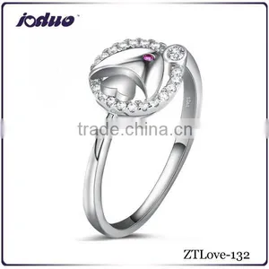 Wholesale Korean Edition Fish Design 925 Sterling Silver Rings thumbnail-1