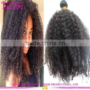 2016 New Products Brazilian Afro Kinky Hair Extensions 100% Unprocessed Afro Kinky Human Hair For Braiding thumbnail-1