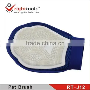 RIGHTTOOLS RT-J12 Nylon Glove Pet Grooming Brushes With Soft Rubber Pad thumbnail-1