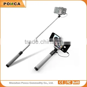 Top Selling Factory Price Wholesale 2015 Foldable Cable Selfie Stick thumbnail-1
