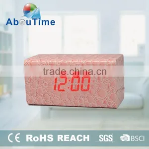 2016 New PU Wooden Led Digital Alarm Clock thumbnail-2