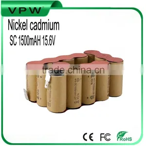 Rechargeable 1500mah 15.6v sc ni cd Battery Pack for Power Tool Battery thumbnail-1