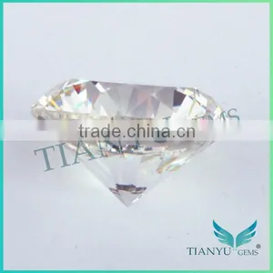 Superior Quality Excellent Cut Cubic Zirconia 6.5mm 2ct Diamond Simulant thumbnail-2