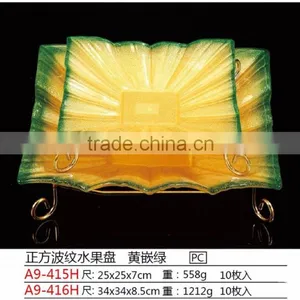 Plastic Colorful Fruit Serving Tray With Stainless Steel Holder thumbnail-3