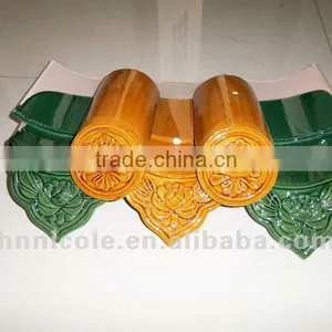 Whole Set of Colourful Glazed Ceramic Roof Tile for Antique Buildings thumbnail-1