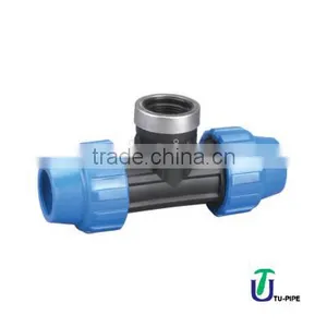 PP 90 Tee With Female Threaded Offtake DIN 8076 / ISO 14236 (Spanish Style) thumbnail-1