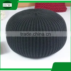 Wholesale Living Room Home Office Bed Homeware Round Soft Indian Moroccan Ottoman Crochet Knitted Pouf Japanese Tatami Mat thumbnail-2