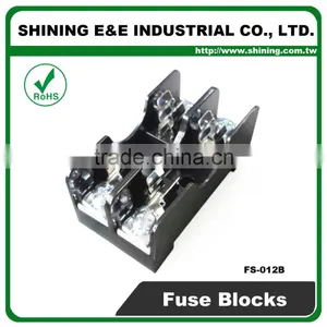 FS-012B 35mm Din Rail Mounted 600V 10A 2 Pole Midget Fuse Base thumbnail-3