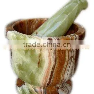 PAKISTAN SUPPLIER WHOLESALE 2017 ONYX MORTAR AND PESTLE HANDICRAFTS thumbnail-1