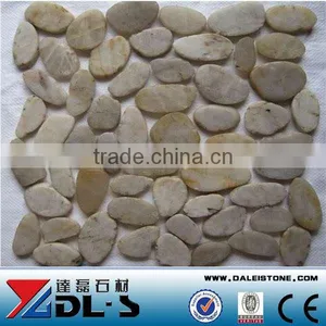 Pebble Stepping Stone White Pebble Tiles For Floor Shower thumbnail-1