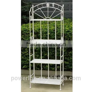 POWERLON Shabby Chic Durable 3-tier Metal Corner Garden Shelf Flower Plant Stand Anti White thumbnail-4