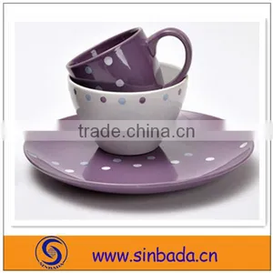 Glazed Dinner Set,3pcs Decal Printing Tableware Set,ceramic Dinner Set thumbnail-1