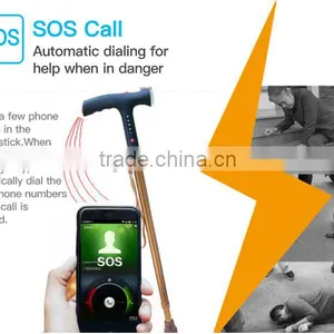 Multi-funcational Intelligent Walking Stik, Adjustable Height,Soft Rabber Base,Long Standby for One-time Charge,Big Button thumbnail-4