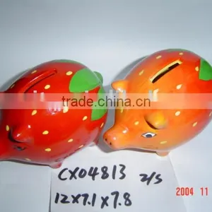 Pig Coin Bank-terra Cotta Painting thumbnail-1