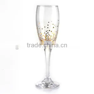 High Quality Wine Glass and Water Glass Set With Golden Decal thumbnail-2