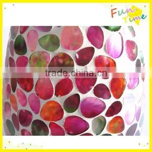 Table Decoration Iridescent Colored Flower Petal Pattern Mosaic Cheap Flat Flower Vase thumbnail-4