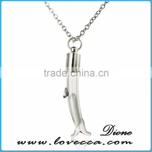 Silver Chain Glass Glowing Pendant Neckalce Glow in the Dark Cross Necklaces thumbnail-4