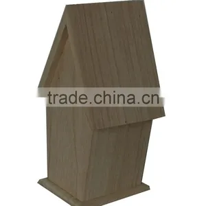 Custom Wooden Bird House Eco Friendly Unfinished Wooden Bird House thumbnail-4