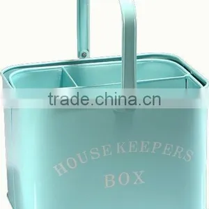 New Metal Peg Box Storage Organizer Basket With Handle thumbnail-3