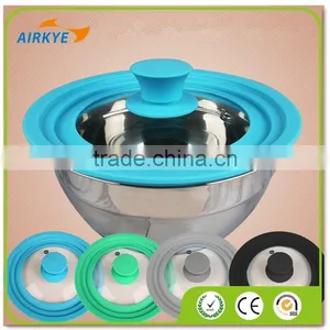 3 in 1 Multi Size Glass Lid With Silicon For Pots and Pans thumbnail-1