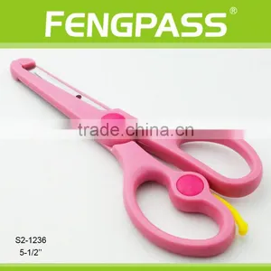S2-1236 5-1/2" 2CR13 Stainless Steel PP Plastic Handle Paper Cutting Stationery Scissors / Kid Scissors thumbnail-1