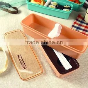 Cute Lunch Box Bento With Chopsticks High Heat Resistance Gift Made in China,CUSTOM Plastic Lunch Box,hot New Product for 2015 thumbnail-3