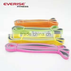2017 New Developed Double Layer Double Color Fitness Latex Resistance Band thumbnail-1