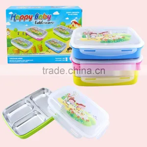 1L 3 Compartments Stainless Steel Tiffin Lunch Box thumbnail-2