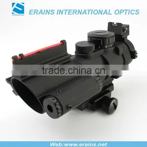 Prismatic Sight Tactical Sinper Fiber Optics 4X32 Green/red Illumination Dot Sight Riflescope With Red Laser thumbnail-1