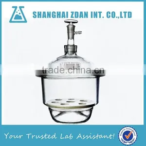 Glass Vacuum Desiccator With Ground-in Stopcock And Porcelain Plate For Laboratory Glassware thumbnail-1