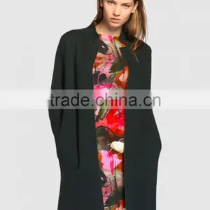 Winter Jacke Coat Long Sleeve Fur Coat Two Color Gray Plain Cotton Coat Wholesale Custom Apparel Made in China thumbnail-2