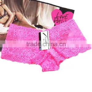 Sexy Hot Selling Underwear Transparent Lace Women Boyshorts Factory Lingerie thumbnail-4