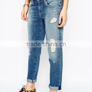 High Quality Soft Sexy Fashion Ripped Jeans Women Wholesale thumbnail-3