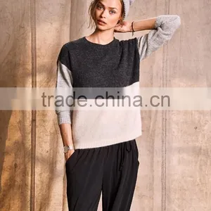 Ladies Knitwear Plus Size Custom Own Logo Mixed Colors Sweaters Last Design Cable Knit Dress thumbnail-5